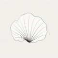 Serene Minimalism: Nautilus Leaf Print On White Background