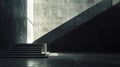 Light and Shadow Illuminate Stairs Within a Modern Concrete Structure Royalty Free Stock Photo