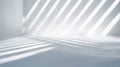 Sunlight Streams Through Window Blinds Into Empty White Room During the Day Royalty Free Stock Photo