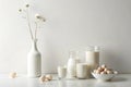 Serene Minimalist Still Life A Study in Soft Light and Creamy Spaces Royalty Free Stock Photo
