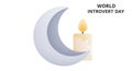 serene moon and candle for introvert celebration Royalty Free Stock Photo