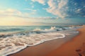 Serene Morning beach sunset. Generate Ai Royalty Free Stock Photo