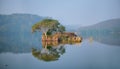 Serene morning on lake Padma Talao. Ranthambore National Park, Rajasthan, India Royalty Free Stock Photo