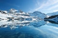 Serene Mountain Lake Landscape in Winter, AI Generated Royalty Free Stock Photo