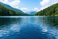 Serene Mountain Lake Scenery in Summer Royalty Free Stock Photo