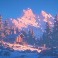 Serene Mountain Retreat Royalty Free Stock Photo
