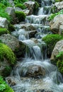 Serene Mountain Stream Flowing Over Rocks and Moss Royalty Free Stock Photo