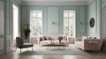 Serene Neoclassicism With Pastel Colors And Modern Minimalism
