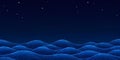 Serene Night Ocean Waves Dark Blue Sea Starry Sky Background Royalty Free Stock Photo