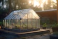 Serene Oasis: A Gorgeous Greenhouse Bursting with Life and Sunlight