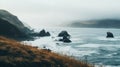 Serene Ocean View On A Foggy Day Royalty Free Stock Photo