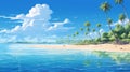 Anime Beach Painting In Stunning 8k Resolution