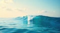 Serene ocean wave rolling under a calm sky with soft light. Generative AI Royalty Free Stock Photo