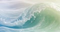 Serene ocean wave with splashing water and soft pastel tones in motion Royalty Free Stock Photo