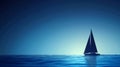 Serene Ocean Yacht Sailing at Twilight. Royalty Free Stock Photo