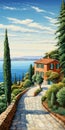 Serene Oceanic Vistas: Illusionary Realism In Terracotta And Romanesque Style