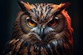 Serene Owl portrait bird. Generate Ai