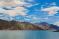 Pangong lake with snow capped mountains