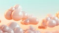 Serene Pastel Balloon Clouds in Dreamy Sunset Skies