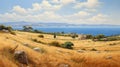 Realistic Mediterranean-inspired Painting Of A Greek Island Savanna