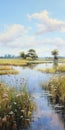 Serene Marsh Painting In The Style Of Dalhart Windberg