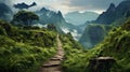 A Serene Path through a Lush Green Valley