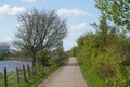 Scenic Pathway by the Water, Kaneelbermen Bellem, Flanders Royalty Free Stock Photo