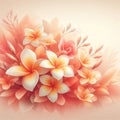 Serene Plumeria Frangipani: Soft Orange Floral Abstraction Royalty Free Stock Photo