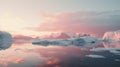 Serene Polar Landscape At Sunset With Icebergs Royalty Free Stock Photo