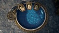 Luxurious Ornate Poolside Retreat Top View Royalty Free Stock Photo