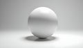 A serene, pure white sphere floating in an empty void, casting a perfect, sharp-edged black cuboid Royalty Free Stock Photo