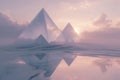 Serene pyramid landscape at dusk with reflection Royalty Free Stock Photo
