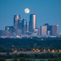 Serene Ramadan Moon Over City Skyline