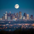 Serene Ramadan Moon Over City Skyline