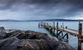 Serene Wooden Pier in Blue Waters after the Storm, Holywood, Northern Ireland