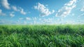 Serene Savanna: A 3D Rendering of a Lush Grass Field with Rows in the Background