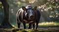 Majestic Tapir in Spring Blossom Forest Royalty Free Stock Photo