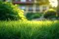 Serene scene green grass provides a natural frame for building Royalty Free Stock Photo