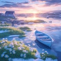 Peaceful Scandinavian Fjord Spring Scene