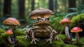 Southern Toad Resting in a Calm Shallow Puddle Royalty Free Stock Photo