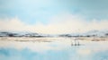 Serene Scottish Landscape: Abstract Painting Of An Empty Lake