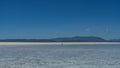 A serene seascape. Calm turquoise ocean, sandy beach. Royalty Free Stock Photo