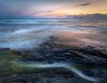 Serene seascape and last light, Constantine Bay, Cornwall Royalty Free Stock Photo