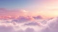 Serene sky with fluffy clouds in tender pastel colors. Beautiful sky. Copy Space. Concept of calming background, nature Royalty Free Stock Photo