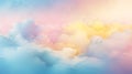 Serene sky with fluffy clouds in tender pastel rainbow colors. Beautiful sky. Copy Space. Concept of calming background Royalty Free Stock Photo