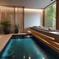 A serene spa retreat with bamboo elements, stone accents, and tranquil water features5