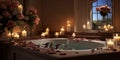 spa room, bathroom with candles