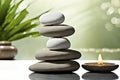 Serene Spa Stones in Perfect Balance Royalty Free Stock Photo