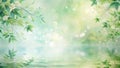 Serene springtime reflections tranquil water scene with lush greenery and delicate blossoms. Generative AI Royalty Free Stock Photo