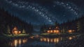 Serene Starlit Night on National Lazy Day.AI Generated